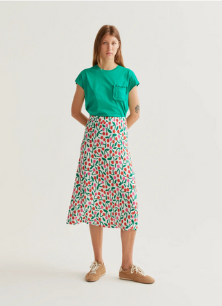 Cherry Print Midi Skirt