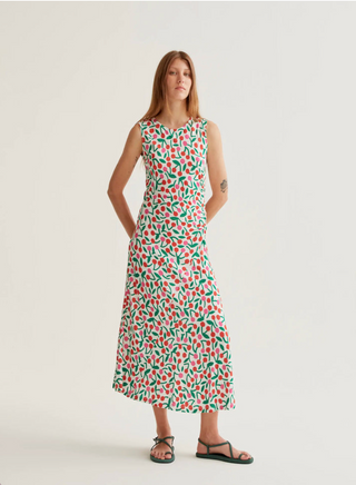 Cherry Print Midi Dress