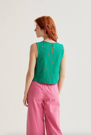 Embroidered Cherry Top