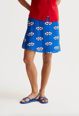 Ladybug Love Print Mini Skirt