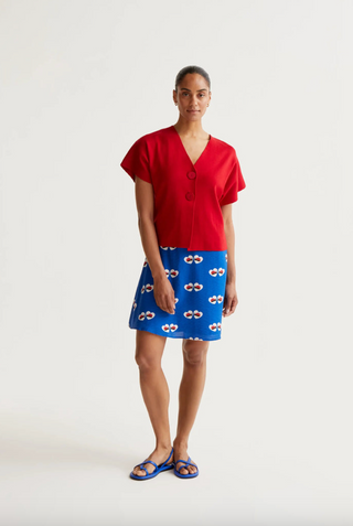 Ladybug Love Print Mini Skirt