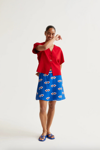 Ladybug Love Print Mini Skirt