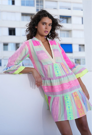 Ibiza Multicolor Striped Mini Dress