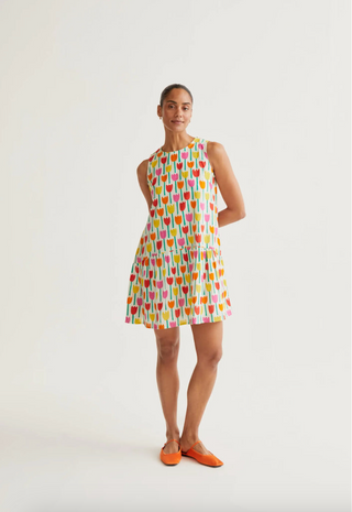 Tulip Print Mini Dress