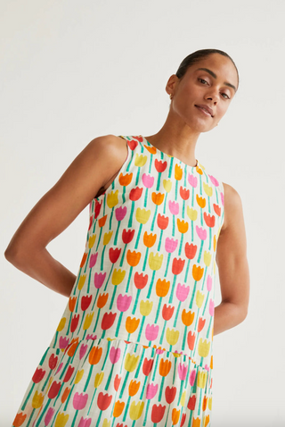 Tulip Print Mini Dress