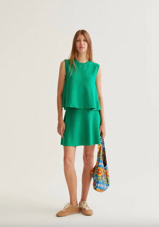 A-line Knit Mini Skirt