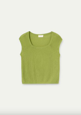 Ribbed Square Neckline Knit Top