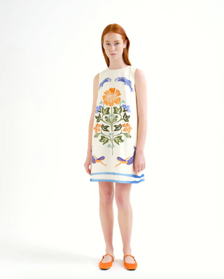 Fish & Mermaid Print Mini Shift Dress