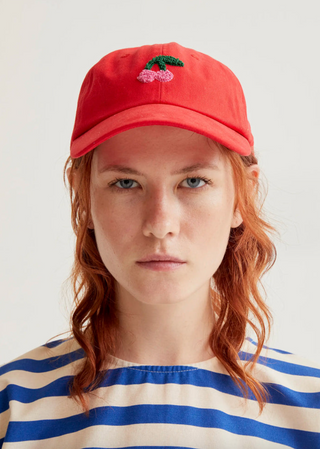 Embroidered Cherry Cap