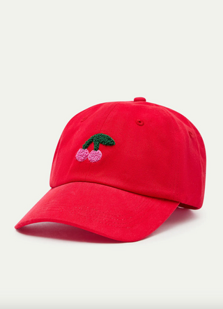 Embroidered Cherry Cap