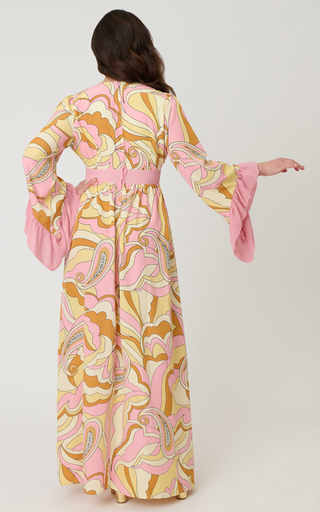 Psychedelic Paisley Empire Waist Maxi Dress