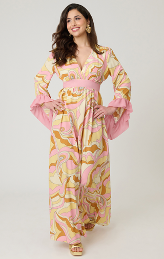 Psychedelic Paisley Empire Waist Maxi Dress