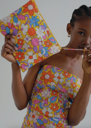 Bloom Print Fabric Clutch