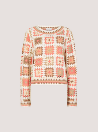 Pastel Crochet Square Sweater