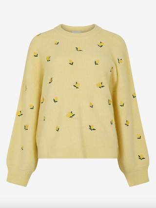 Embroidered Lemon Knit Sweater