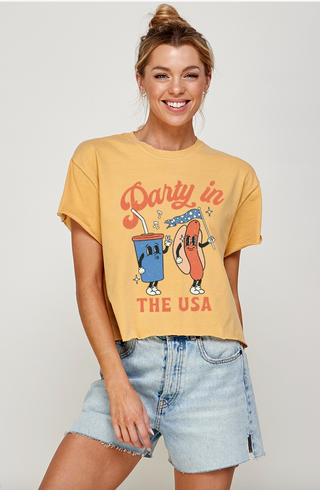 Party In The USA Cropped Graphic Tee