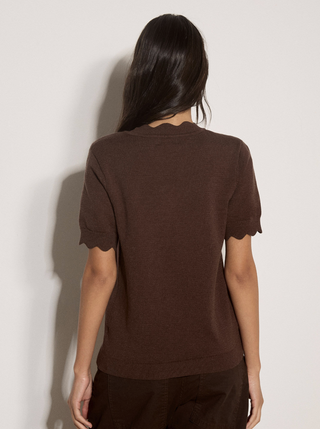 Scalloped Knit Tee Top