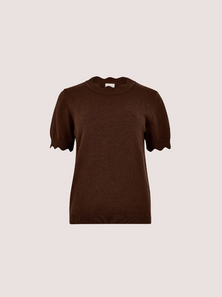 Scalloped Knit Tee Top