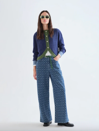 Two-tone Knit Cardigan