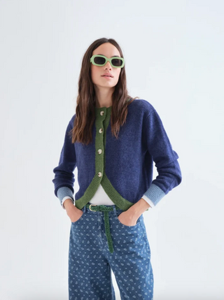 Two-tone Knit Cardigan