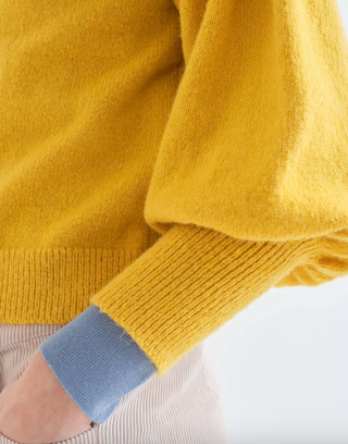Cinched Cuffed Knit Sweater