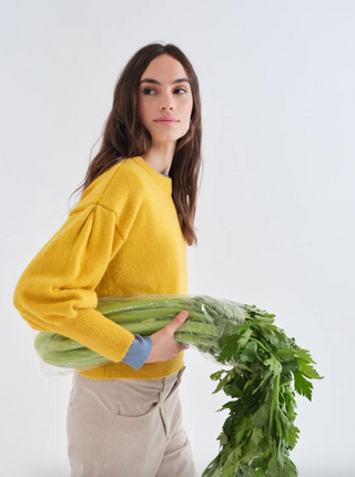 Cinched Cuffed Knit Sweater