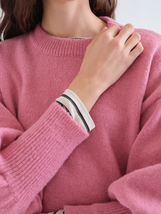 Cinched Cuffed Knit Sweater
