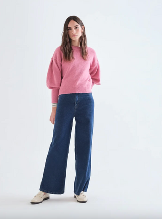Cinched Cuffed Knit Sweater