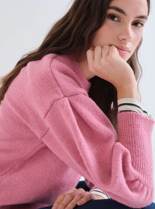 Cinched Cuffed Knit Sweater