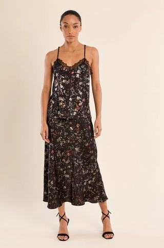Metallic Floral Maxi Skirt