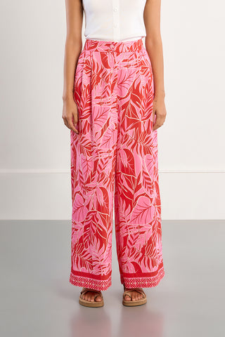 Belize Palm Leaf Print Pants