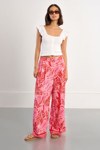 Belize Palm Leaf Print Pants