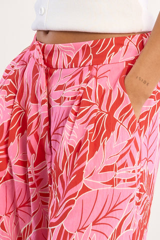 Belize Palm Leaf Print Pants