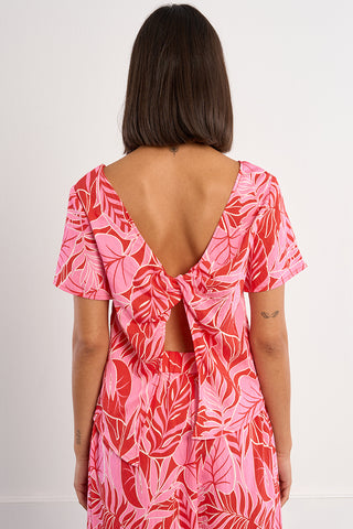 Belize Palm Leaf Print Top