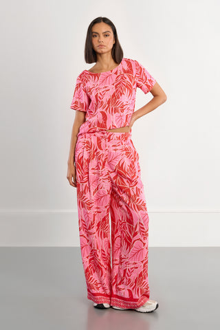 Belize Palm Leaf Print Top