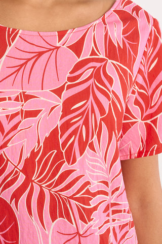 Belize Palm Leaf Print Top