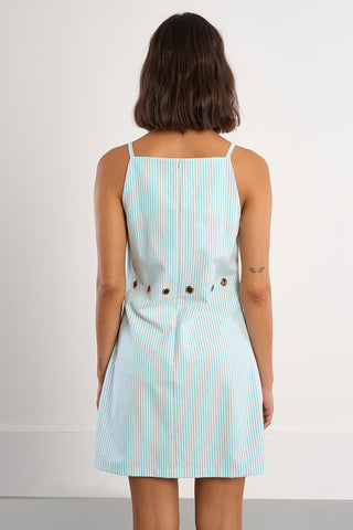Striped Grommet Mini Shift Dress