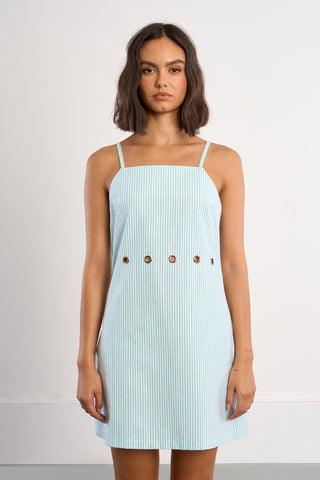 Striped Grommet Mini Shift Dress
