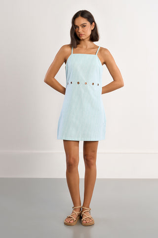 Striped Grommet Mini Shift Dress