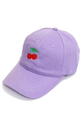 Embroidered Cherry Baseball Hat