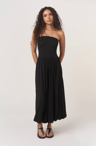 All Nighter Strapless Bubble Midi Dress - Sincerely Betty