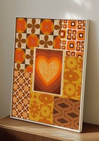All You Need Is Love 70s Retro Art Print - Sincerely Betty