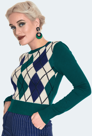 Argyle Knit Sweater - Sincerely Betty