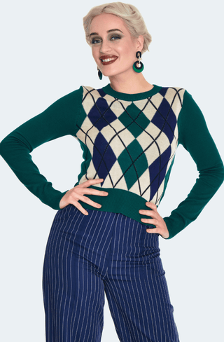 Argyle Knit Sweater - Sincerely Betty