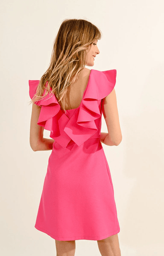 Back Ruffle Woven Dress - Sincerely Betty