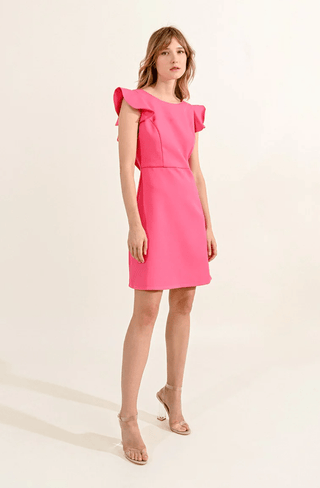 Back Ruffle Woven Dress - Sincerely Betty