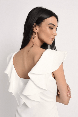 Back Ruffle Woven Dress - FINAL SALE - Sincerely Betty