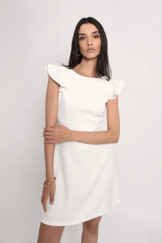 Back Ruffle Woven Dress - FINAL SALE - Sincerely Betty