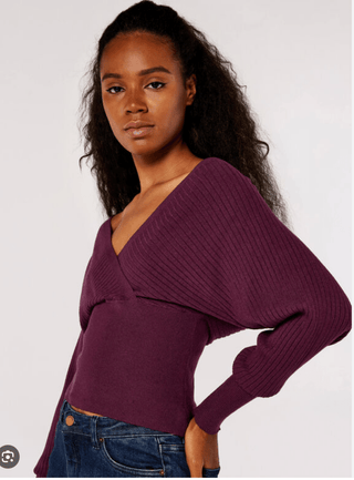 Bar Back Ribbed Batwing Sweater - FINAL SALE - Sincerely Betty
