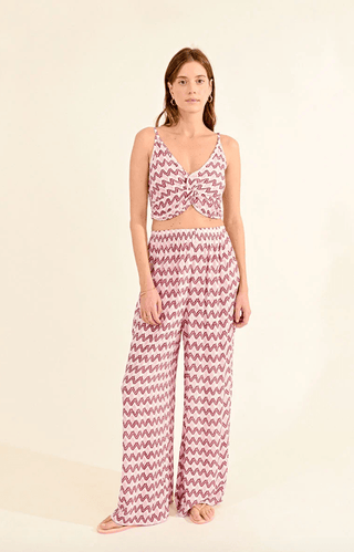 Batik Front Twist Crop Tank Top - Sincerely Betty